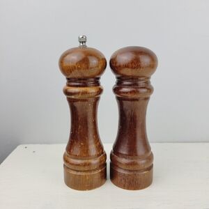 Vintage Wooden Lucas Gourmet Pepper Mill Grinder And Salt Shaker
